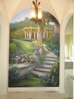 Mediterranean Garden Hallway Mural