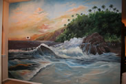 Family Room Tropical Sunset Beach View Mural